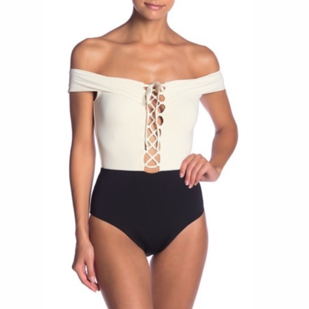 L*Space Anja Off-the-Shoulder One-Piece Swimsuit
